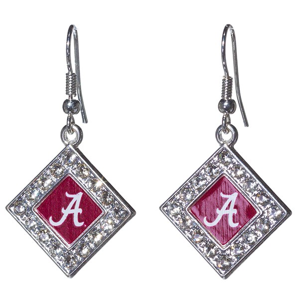 Wholesale officially licensed University Alabama silver earrings diamond logo ce