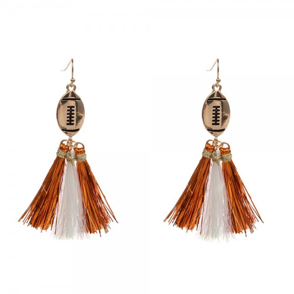 Wholesale gold Football Drop Earring Metallic Tassel Dangles L