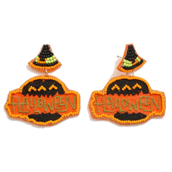 Seed Beaded 'Halloween' Drop Earring

- Approximately 2" L