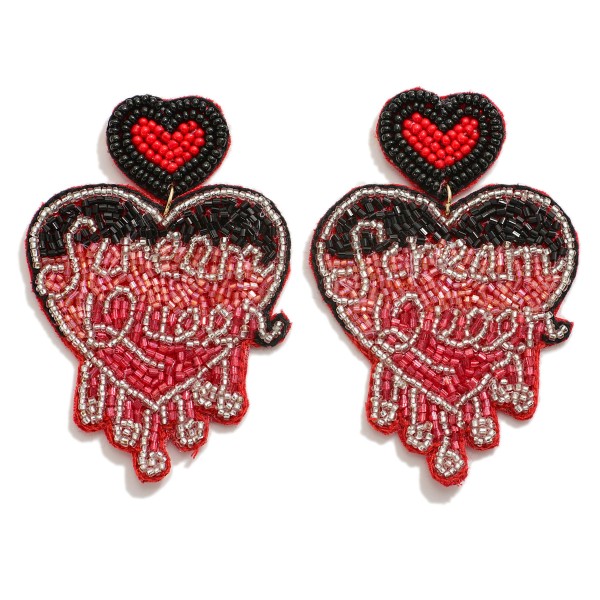 Wholesale seed Beaded Scream Queen Halloween Drop Earrings L