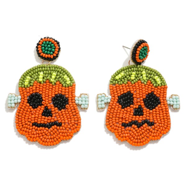 Wholesale seed Beaded Halloween Frankenstein Drop Earring L