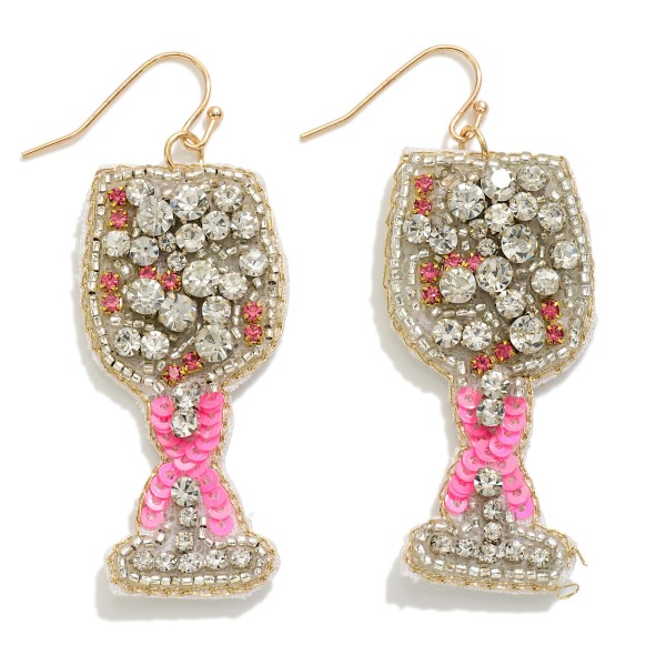 Wholesale breast Cancer Rhinestone Goblet Drop Earring L