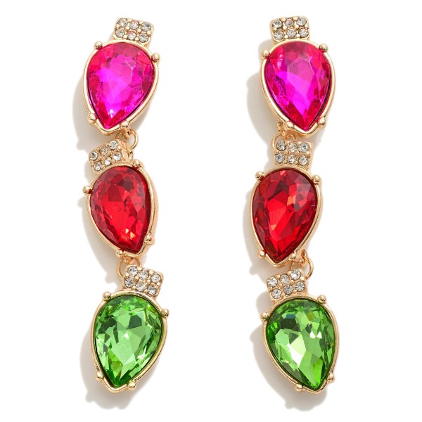 Wholesale rhinestone Christmas Bulb Drop Earrings L