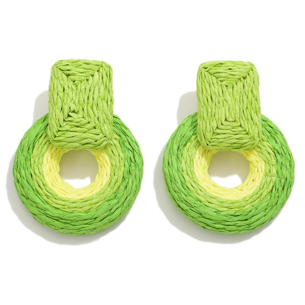 Raffia Wrapped Circular Drop Earring

- Approximately 2.5" L