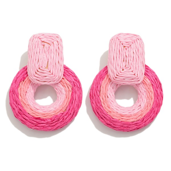 Raffia Wrapped Circular Drop Earring

- Approximately 2.5" L