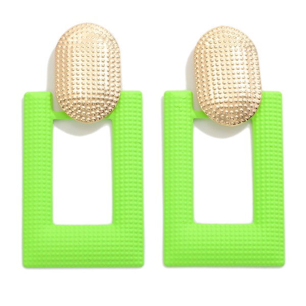 Wholesale studded Metal Rectangle Door Knocker Drop Earrings L