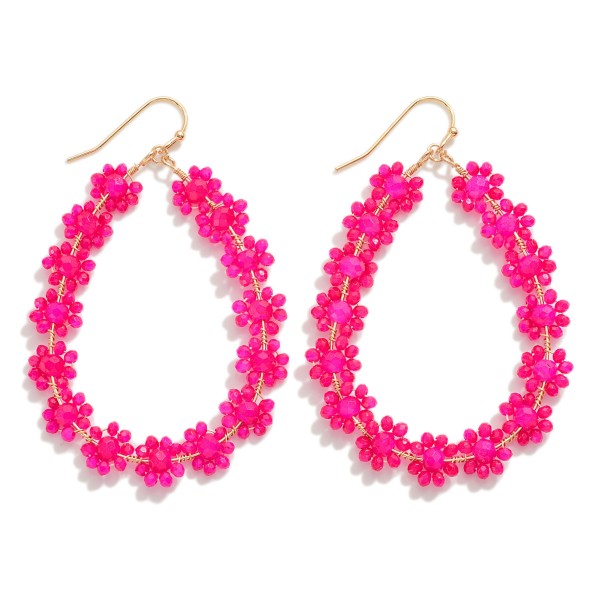 Beaded Flower Teardrop Earrings

- Approximately 2.5" L