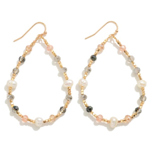Wholesale beaded Teardrop Earrings Pearl Accents L