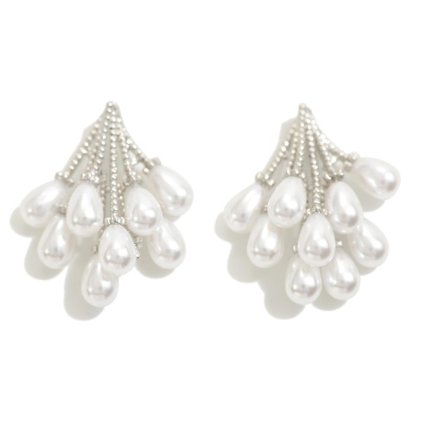 Wholesale pearl Cluster Drop Earrings L