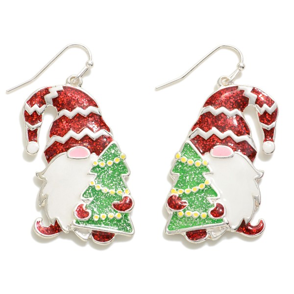 Wholesale enamel Christmas Gnome Drop Earrings L