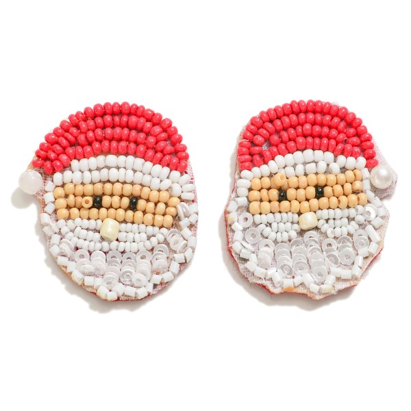 Seed Beaded Santa Christmas Drop Earrings

- Approximately 1.25" L