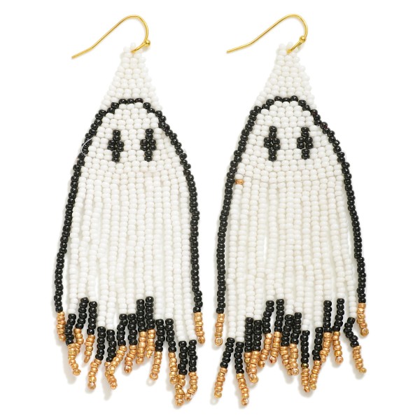 Wholesale seed Beaded Ghost Tassel Drop Earrings L