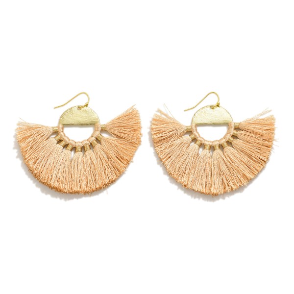 Circular String Tassel Drop Earrings

- Approximately 2.5" L