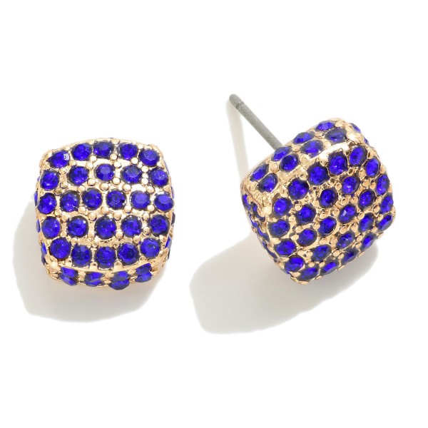 Wholesale rhinestone Studded Square Stud Earring L