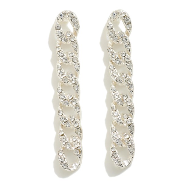 Wholesale rhinestone Studded Chain Link Drop Earring L