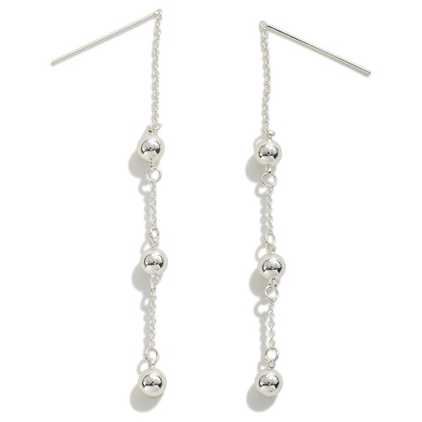 Dainty Chain Link Drop Earring With Beaded Chain Detail

- Approximately 2.25" L