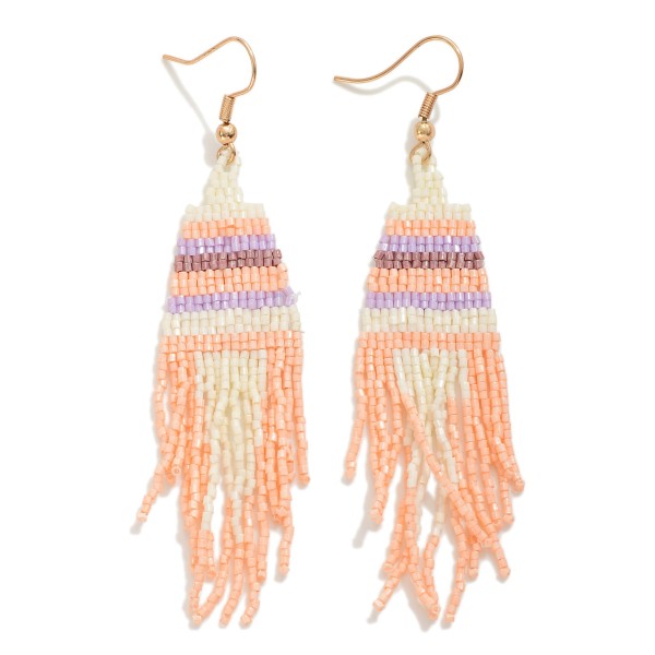 Seed Bead Tassel Drop Earring 

- Approximately 3.5" L