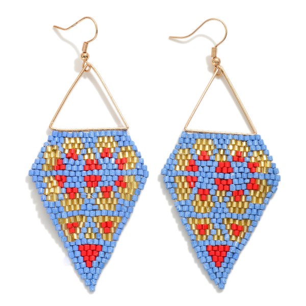 Wholesale triangle Drop Earring Seed Bead Diamond Detail L