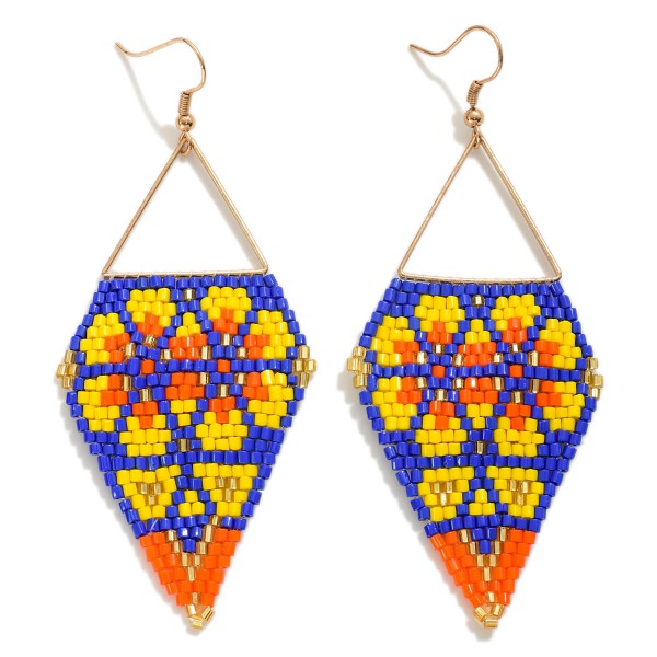 Wholesale triangle Drop Earring Seed Bead Diamond Detail L