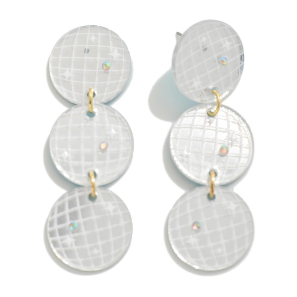 Wholesale linked Disco Ball Post Drop Earrings L