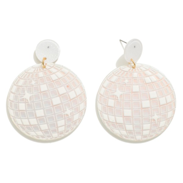 Wholesale glitter Resin Disco Drop Earring L