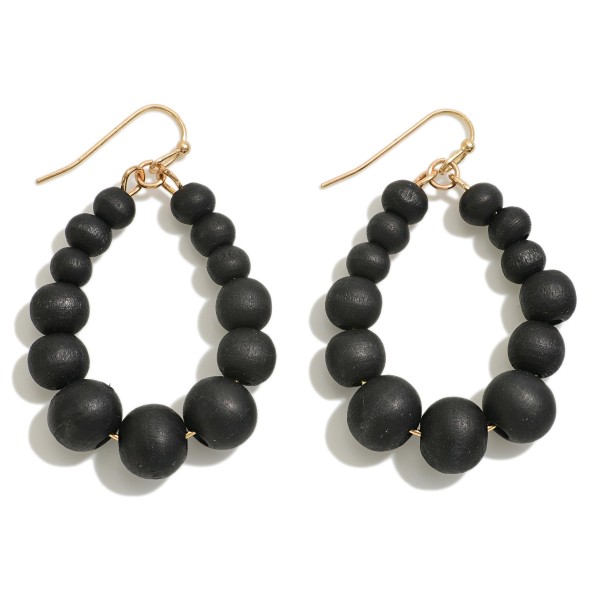 Wholesale wood Beaded Teardrop Earrings L