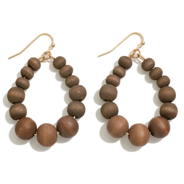 Wholesale wood Beaded Teardrop Earrings L
