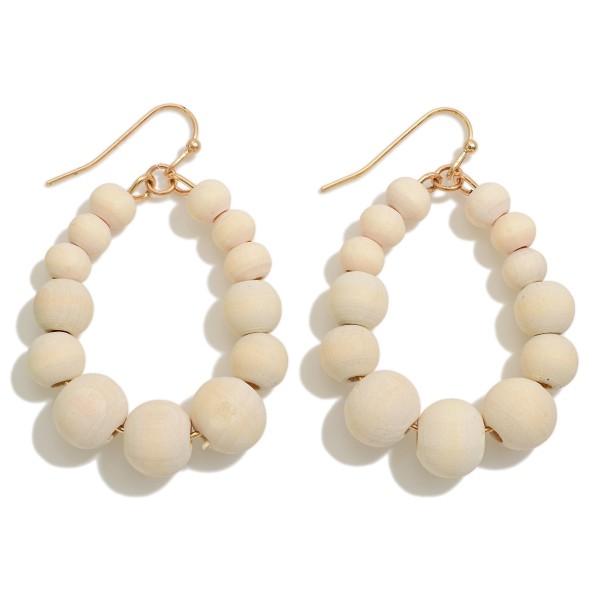 Wholesale wood Beaded Teardrop Earrings L