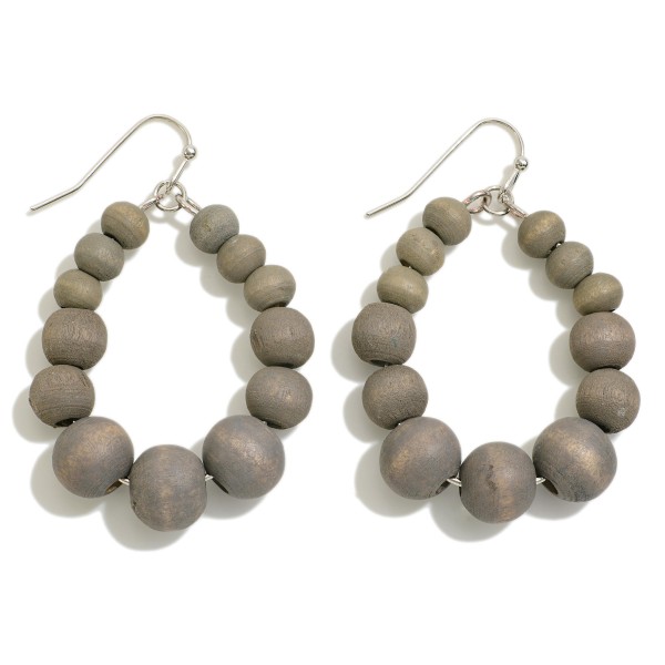 Wholesale wood Beaded Teardrop Earrings L