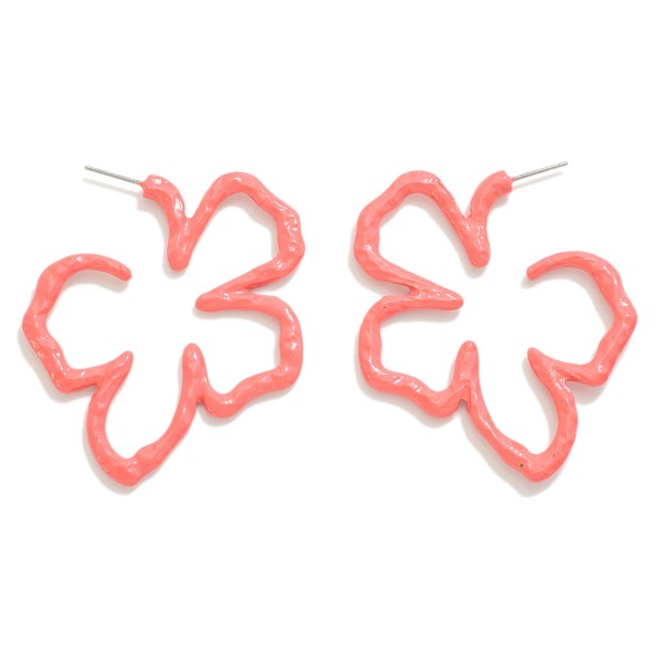 Coated Metal Flower Drop Earrings

- Approximately 1.75" L