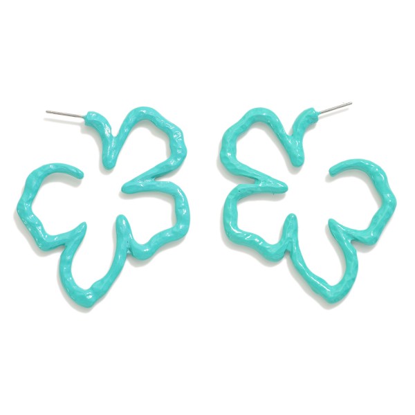 Coated Metal Flower Drop Earrings

- Approximately 1.75" L