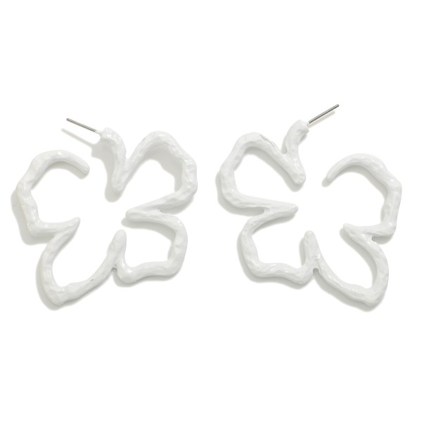 Coated Metal Flower Drop Earrings

- Approximately 1.75" L