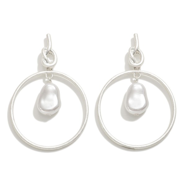 Wholesale worn Circular Drop Earring Pearl Dangle Detail L