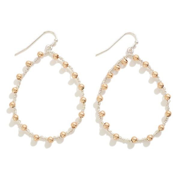 Wholesale dainty Teardrop Earrings Wrapped Bead Details L