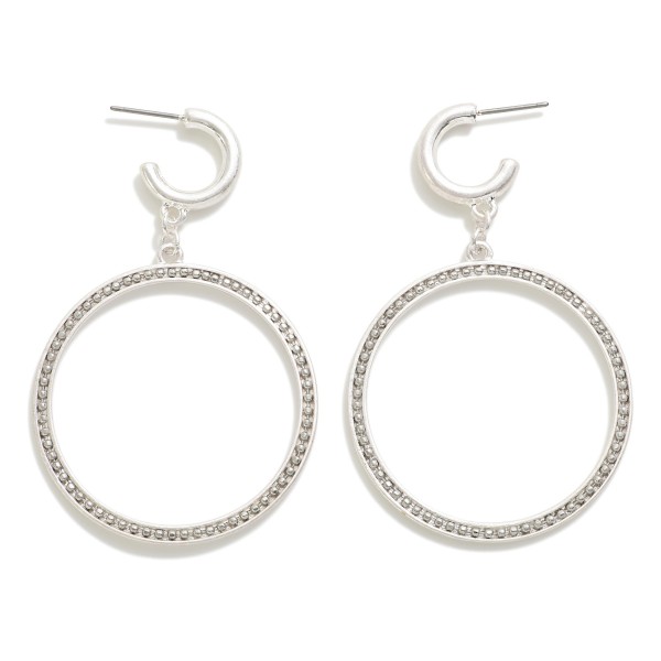 Wholesale metal Hoop Drop Earrings Ball Chain Detail L