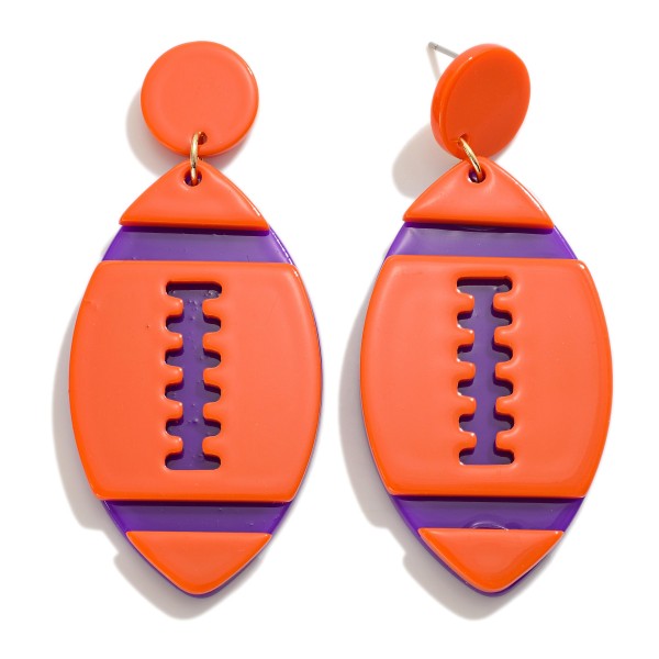 Wholesale resin Football GameDay Drop Earrings L