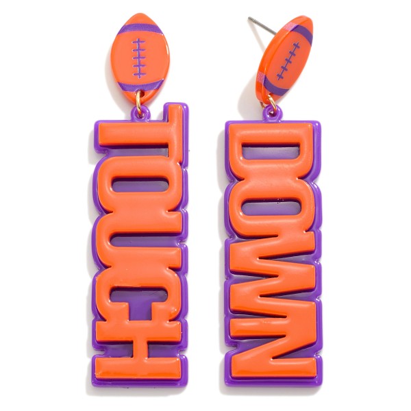 Wholesale touch Down GameDay Football Drop Earrings L