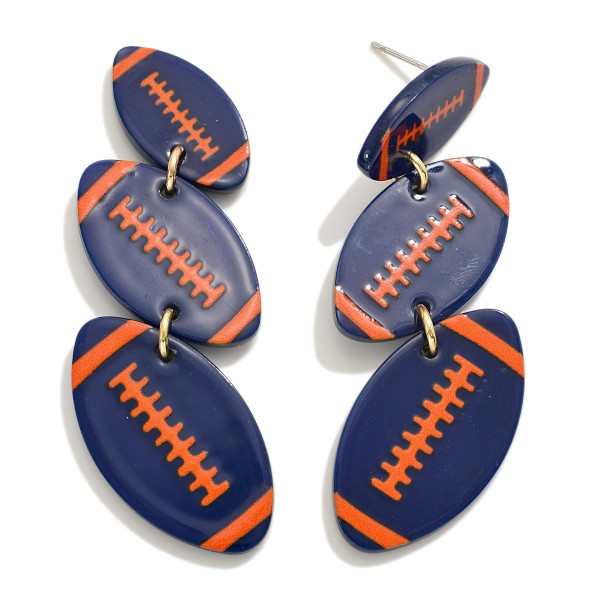 Linked Resin Football GameDay Drop Earrings

- Approximately 2.5" L