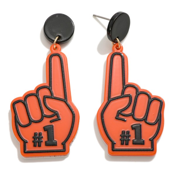 #1 GameDay Foam Finger Acetate Drop Earrings

- Approximately 2" L