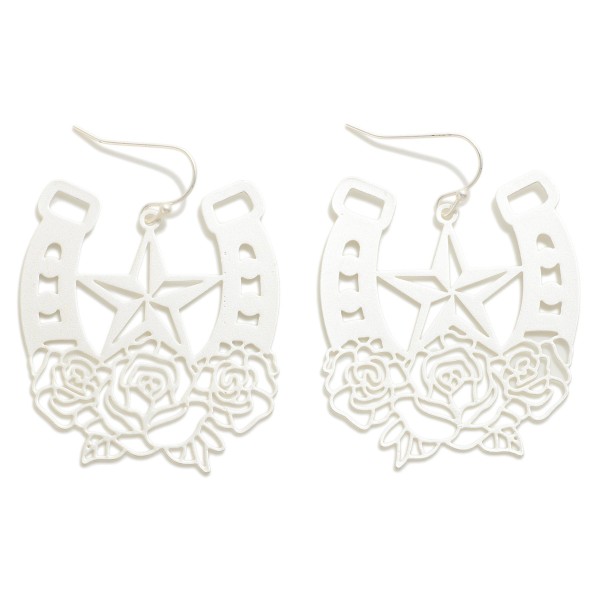 Wholesale horseshoe Star Metal Stamped Drop Earrings L