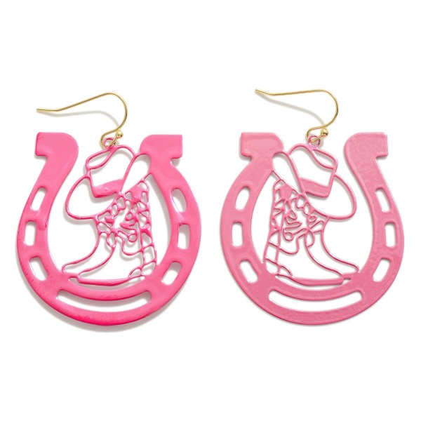 Wholesale stamped Horseshoe Boot Drop Earring L