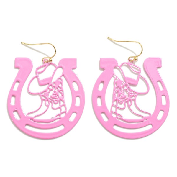 Wholesale stamped Horseshoe Boot Drop Earring L