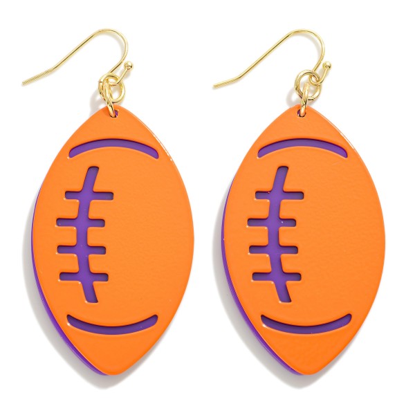 Layered Metal Football Drop Earring

- Approximately 2.5" L