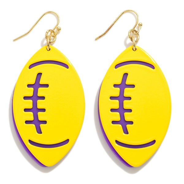 Layered Metal Football Drop Earring

- Approximately 2.5" L