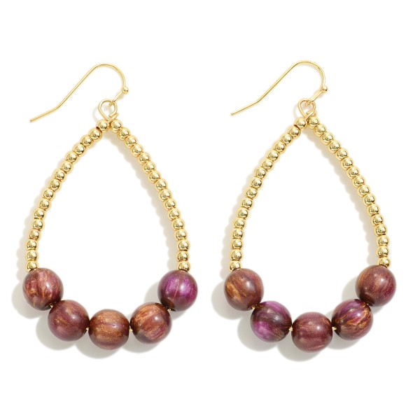 Wholesale stone Beaded Teardrop Earrings L