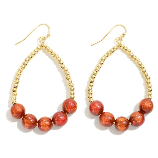 Wholesale stone Beaded Teardrop Earrings L