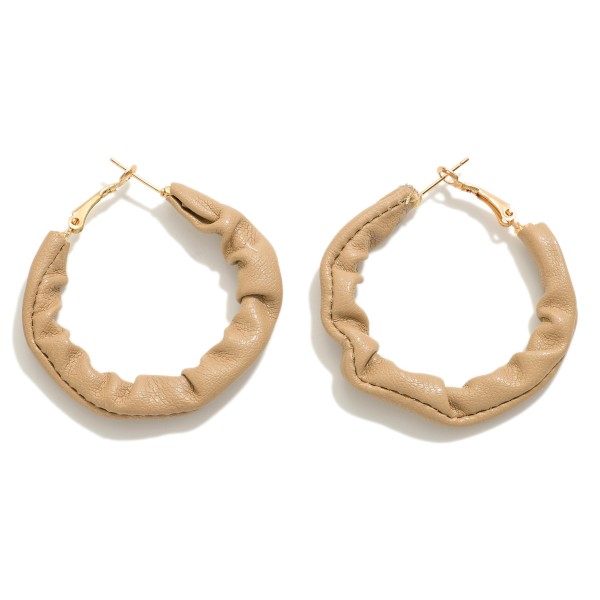 Wholesale leather Wrapped Drop Hoop Earring L