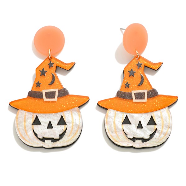 Glitter Halloween Pumpkin Drop Earring

- Approximately 2.5" L