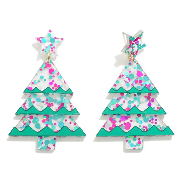 Wholesale glitter Resin Christmas Drop Earrings L