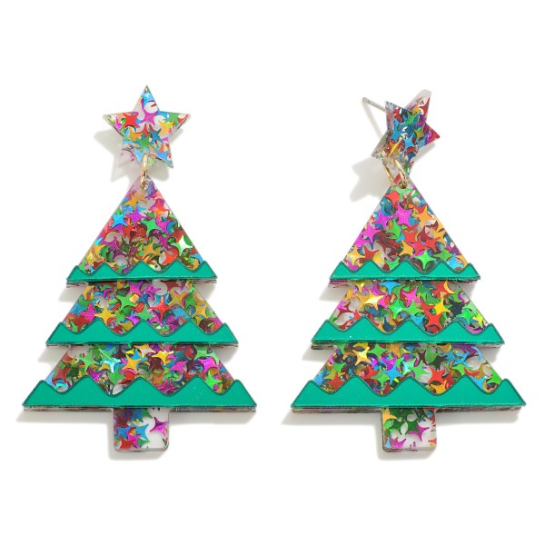 Wholesale glitter Resin Christmas Drop Earrings L